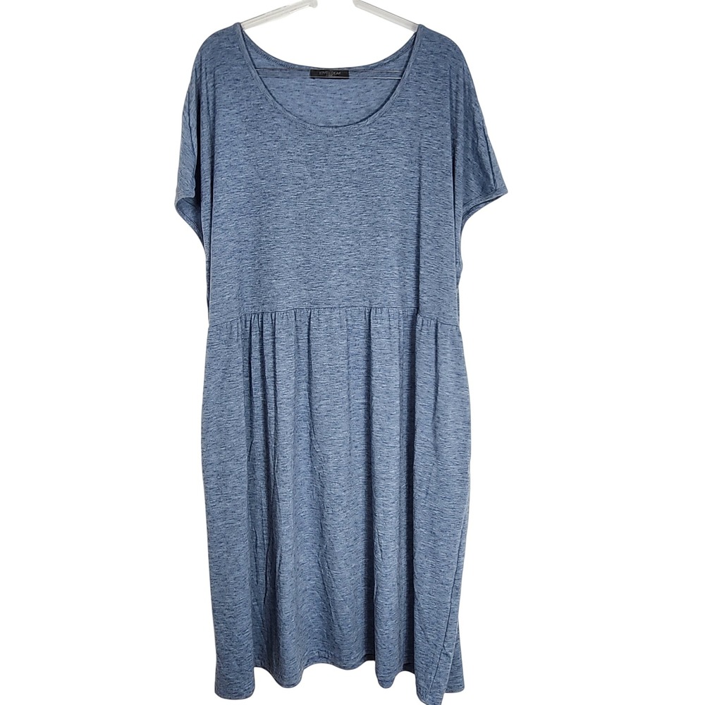 Empire Waist Lounge Pockets Dress Babydoll Dress Blue Basic Comfort Womens 3XL